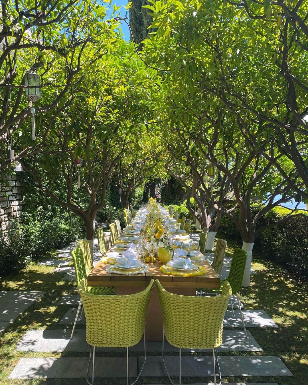 ヴィクトリア・シルヴステッドさんのインスタグラム写真 - (ヴィクトリア・シルヴステッドInstagram)「Garden lunch under the lemon trees 🍋  Happy Birthday @sabrinamontecarlo 🌸」6月15日 2時49分 - victoriasilvstedt