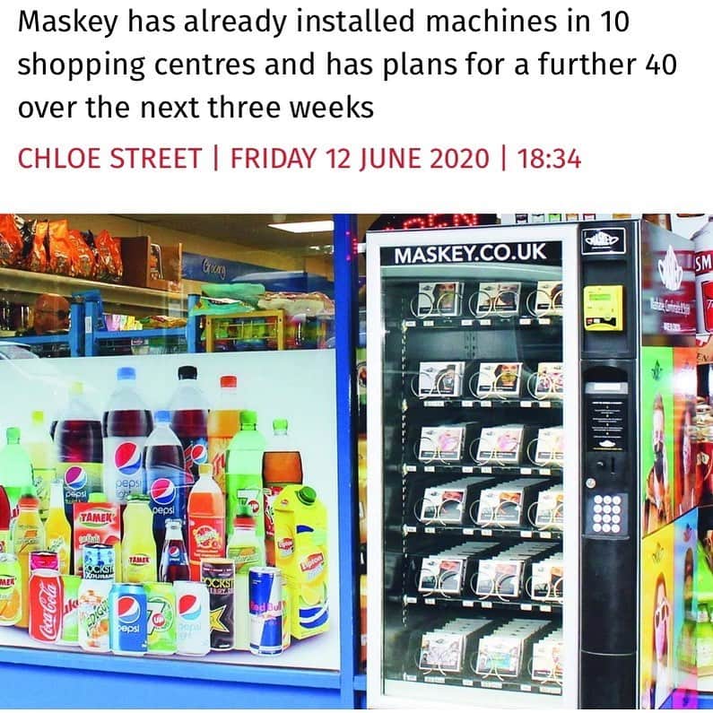 メアリー・マコーマックのインスタグラム：「Face mask vending machines being installed all over the UK.  Hurry up America. Masks are the answer to staying safe and keeping others safe too. #wereallinthistogether #wearamask」