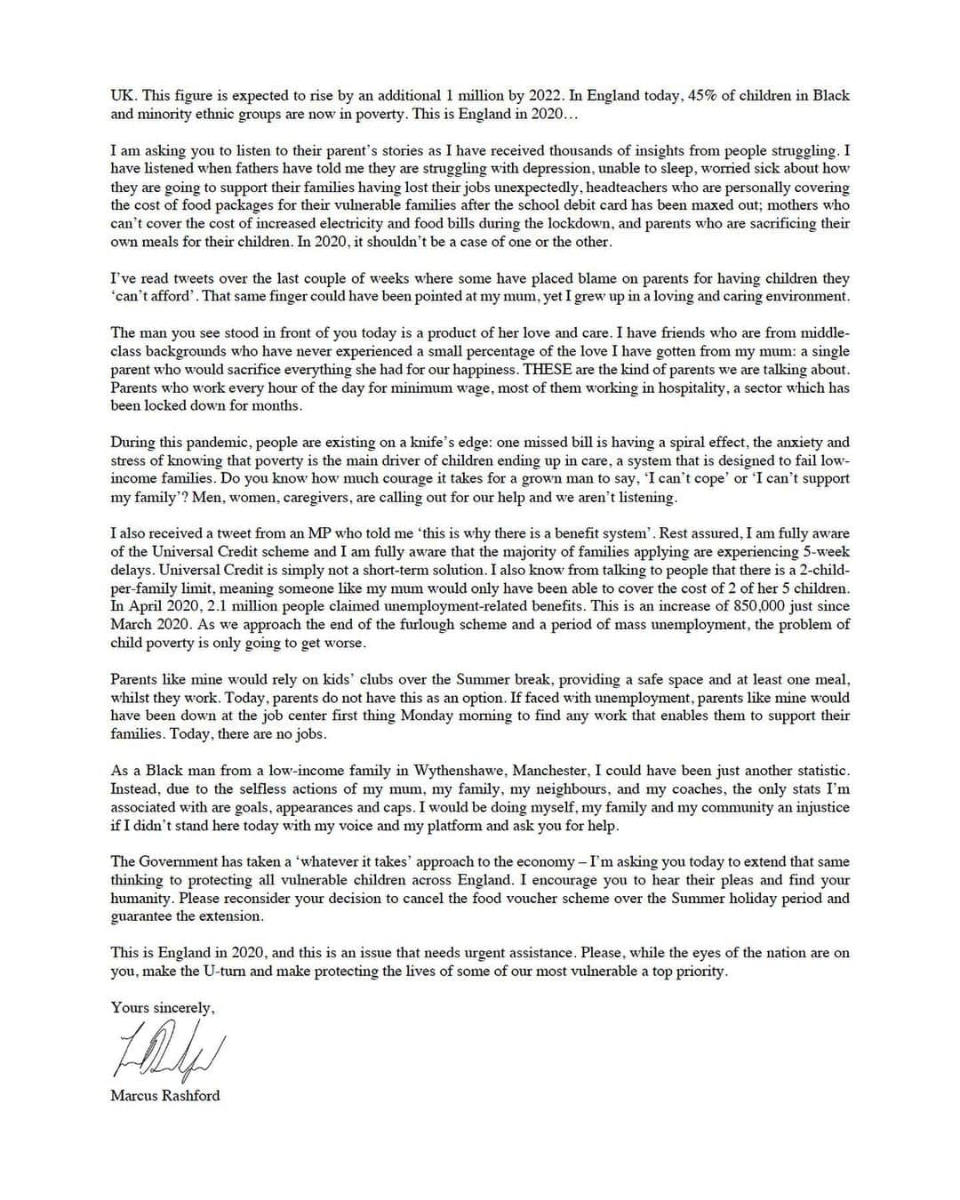 マーカス・ラッシュフォードさんのインスタグラム写真 - (マーカス・ラッシュフォードInstagram)「‪An Open Letter to all MPs in Parliament...‬ ‪#maketheUturn ‬ ‪Please share and tag your local MPs」6月15日 8時01分 - marcusrashford
