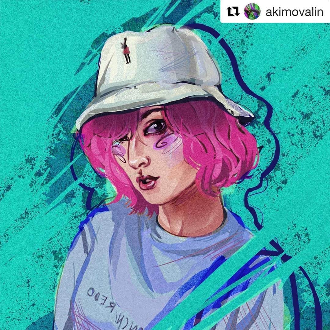 のインスタグラム：「thank you @akimovalin 👾❤️ #illustrator #illustration」