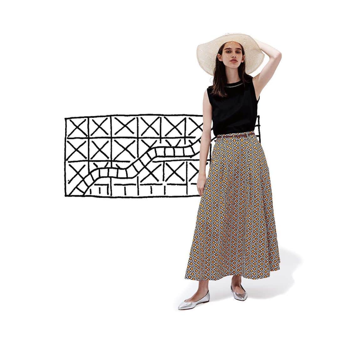エリオポールのインスタグラム：「. Matinée 6.5.fri - 6.25.thu . . PULLOVER [HÉLIOPÔLE] 12,000yen+tax SKIRT [Cellar Door] 33,000yen+tax HAT [Brookes Boswell] 28,000yen+tax NECKLACE [Saskia Diez] 29,000yen+tax BELT [MAISON BOINET] 12,000yen+tax SHOES [FABIO RUSCONI] 24,000yen+tax . . . #HELIOPOLE30eme #HELIOPOLE #heliopole #エリオポール #2020ss #springsummer #selectshop #fashion #style」