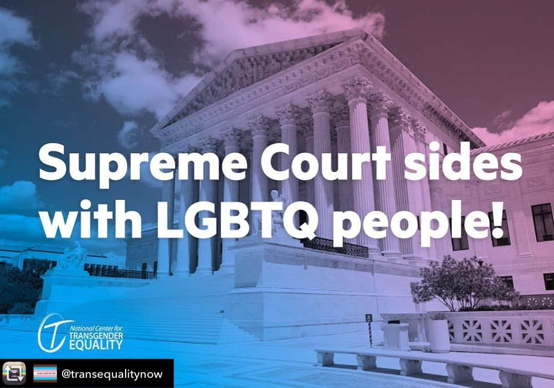 ニック・ジェフスのインスタグラム：「Great news when we desparately need it!  Repost from @transequalitynow using @RepostRegramApp - AMAZING NEWS! 🎉 In this moment of the national COVID-19 health crisis and vitally important nationwide demonstrations in support of Black lives and against systemic racism, it’s heartening to have good news from the Supreme Court. Today is a watershed moment for fairness and equality and affirms that LGBTQ people are, and should be, protected from discrimination under federal law. All three cases decided today by the highest court in the land affirm that all LGBTQ people are protected from discrimination under federal law! .  We still need Congress and state lawmakers across the country to catch up with the Supreme Court and the American people and fully protect transgender people from discrimination in all aspects of daily life, by passing full federal non-discrimination protections. To celebrate this historic moment, join us for a virtual rally and town hall discussion about what these cases mean for LGBTQ Americans. RSVP now at the link in our bio.  #TitleVII #DecisionDay #SCOTUS #LGBTQ #Pride #EqualityAct #Trans #Transgender」