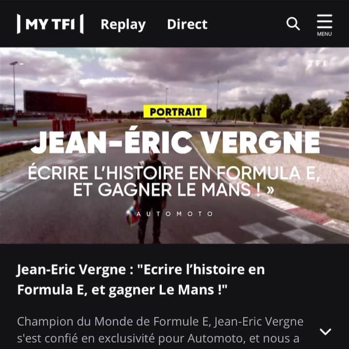 ジャン＝エリック・ベルニュのインスタグラム：「J’ai eu le plaisir de recevoir @tf1 & @automoto_tf1 au @rkckarting la semaine dernière. Merci pour ce beau portrait 🙏🏼@dsperformance @dstecheetah #TF1 #AutoMoto #RKC #DSPerformance #DSAutomobiles #DSTecheetah #ABBFormulaE #F1 #WEC #LeMans24 Lien disponible dans ma bio pour le replay」