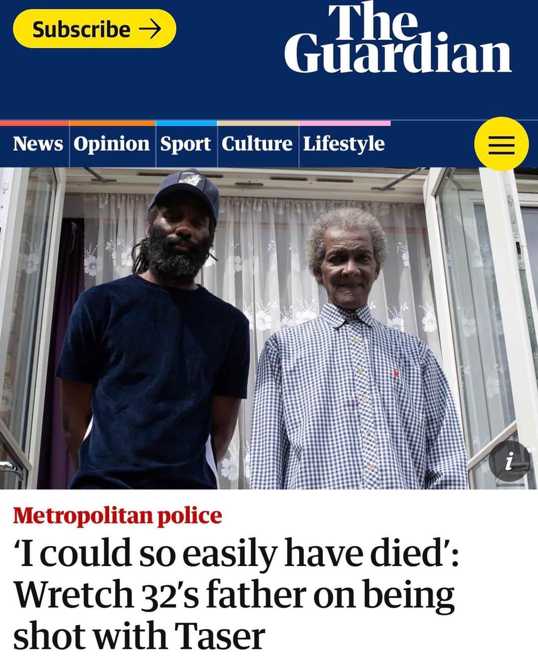 WRETCH 32のインスタグラム：「Thanks for your love & well wishes my family are much appreciated. Heres a interview in the guardian with my Dad Millard my Uncle Stafford & myself. Hope this puts things into more perspective. Links in my story ✊🏾」