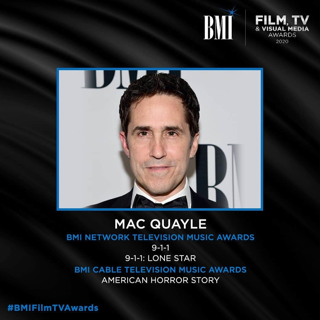 Broadcast Music, Inc.さんのインスタグラム写真 - (Broadcast Music, Inc.Instagram)「@MAC Quayle was honored for his work on the @foxtv drama series #911onFox and its breakout spinoff #911LoneStar, as well as @FXNetworks’ #AmericanHorrorStory. #BMIFilmTVAwards」6月16日 0時15分 - bmi