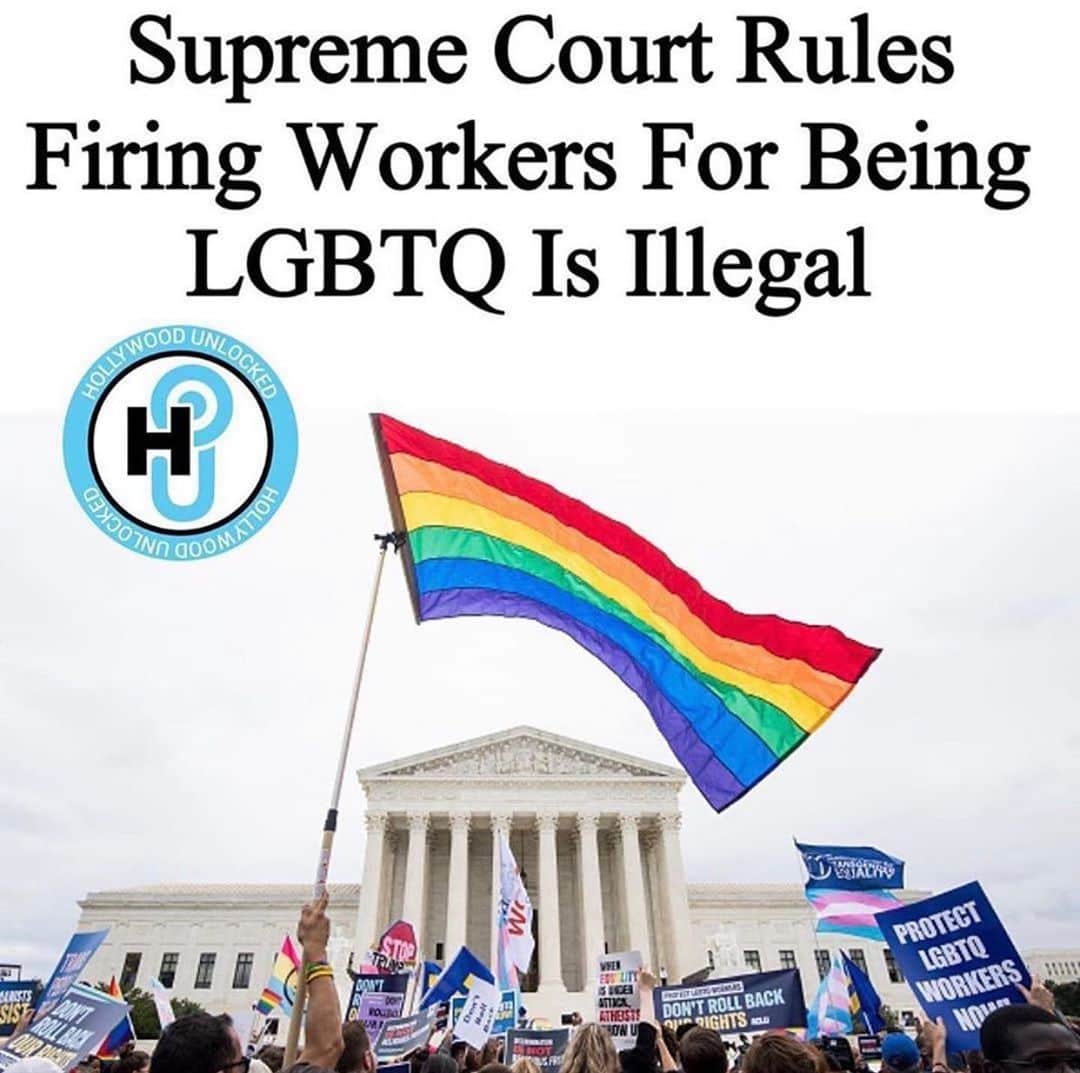 ナオミ・キャンベルさんのインスタグラム写真 - (ナオミ・キャンベルInstagram)「Love WINS ❤️🏳️‍🌈 On Monday, The U.S. Supreme Court issued its opinion on a historic case about LGBT employment discrimination, with the majority deciding that Title VII of the Civil Rights Act of 1964, which prohibits discrimination on the basis of sex, also applies to the LGBTQ community!! _____________________________________________________________  According to The Associated Press, the court decided by a 6-3 vote that a key provision of the Civil Rights Act of 1964 that bars job discrimination because of sex, among other reasons, encompasses bias against LGBT workers. _____________________________________________________________ ”An employer who fires an individual for being homosexual or transgender fires that person for traits or actions it would not have questioned in members of a different sex. Sex plays a necessary and undisguisable role in the decision, exactly what Title VII forbids,” Justice Neil Gorsuch wrote for the court. _____________________________________________________________  Read more at hollywoodunlocked.com 📸 Getty Images」6月16日 0時13分 - naomi