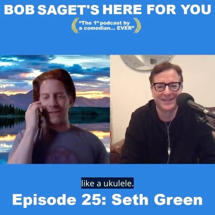 ボブ・サゲットのインスタグラム：「‪My sweet, super talented friend @SethGreen and I have a fun conversation recorded several weeks back on TODAY’S new Episode called: “Seth Green and Bob Discuss How Creativity Helps Us Connect.” @ApplePodcasts @studio71us @itunes @applemusic @studio71uk  Listen & Subscribe at —> apple.co/bobsaget ‬」