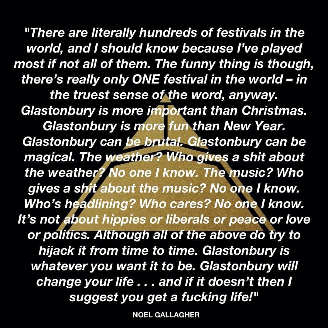 ノエル・ギャラガーさんのインスタグラム写真 - (ノエル・ギャラガーInstagram)「Noel on @glastofest taken from ‘Glastonbury 50: The Official Story Of Glastonbury Festival’. @thestmagazine #Glastonbury #Glastonbury50book #Glastonbury50」6月16日 1時37分 - themightyi