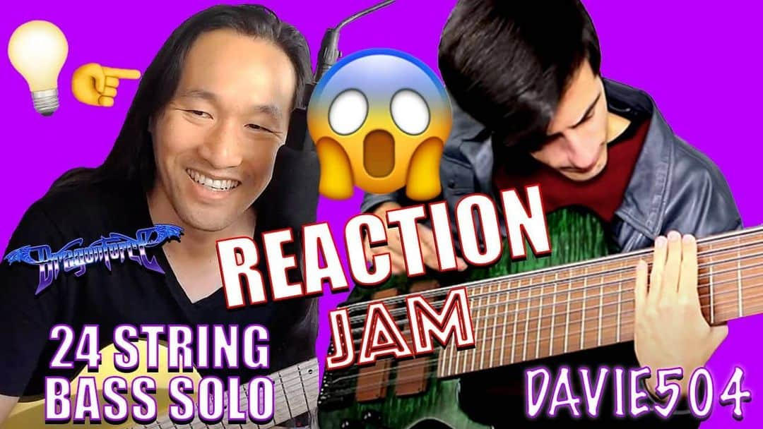 DragonForceさんのインスタグラム写真 - (DragonForceInstagram)「Video: @HermanLi reaction plus jams to @davie504 - first time watching and listening! 24 String Bass x 8 String Guitar YouTube video link on bio and stories. . #dragonforce #hermanli #davie504 #livestream #basssolo #guitarsolo #8string #shredguitar #bassguitar #reactionvideos」6月16日 1時44分 - dragonforcehq