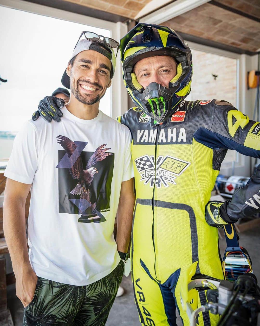 バレンティーノ・ロッシのインスタグラム：「Special guest at the MotoRanch! Saturday training with @fabiofogna 📸 @camilss」