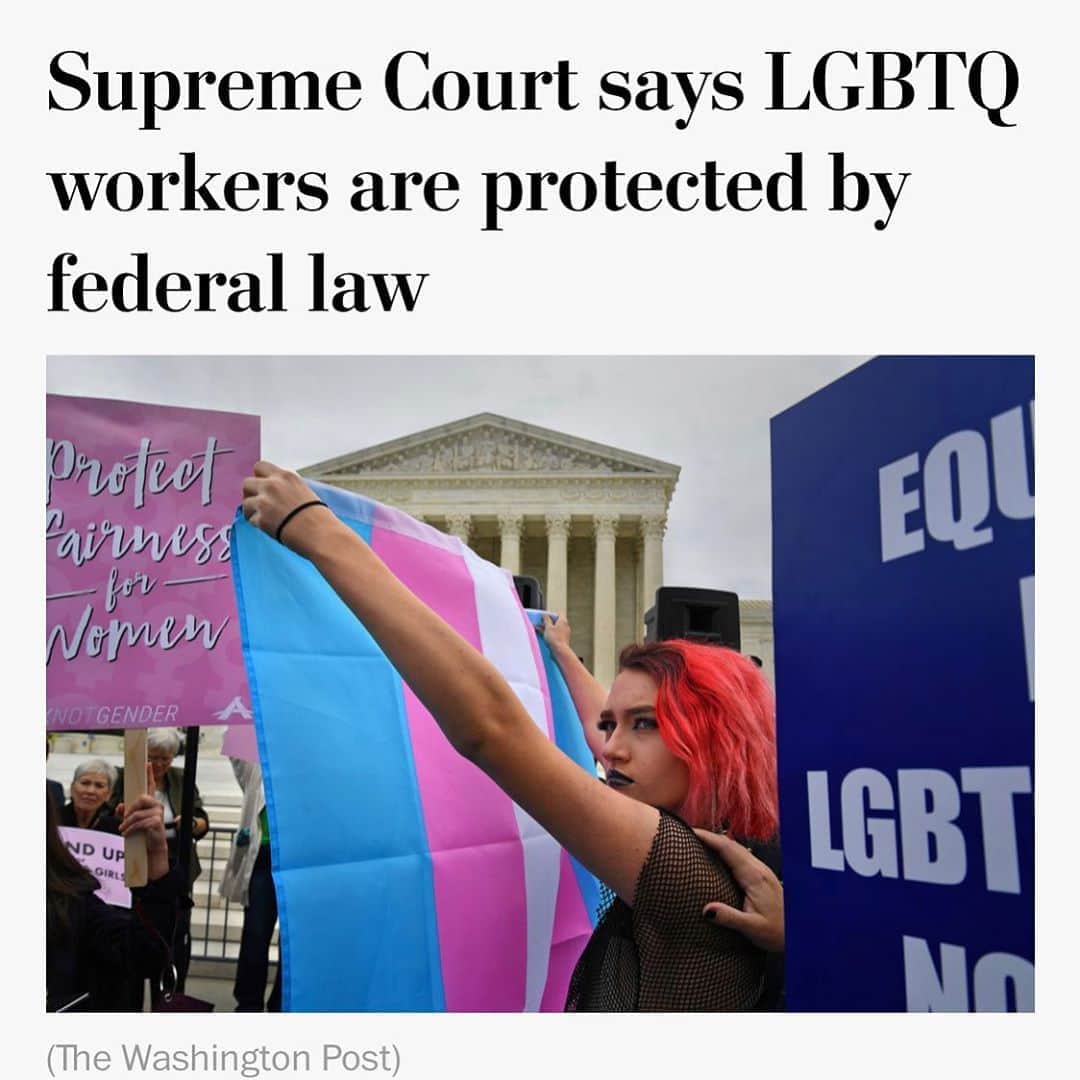 キャサリン・メーニッヒのインスタグラム：「The fight is nowhere near done, but today is a huge victory.  Thank you to all the courageous people who led this fight to the Supreme Court. 🏳️‍🌈 “No pride for some of us without liberation for all of us." Marsha P Johnson」