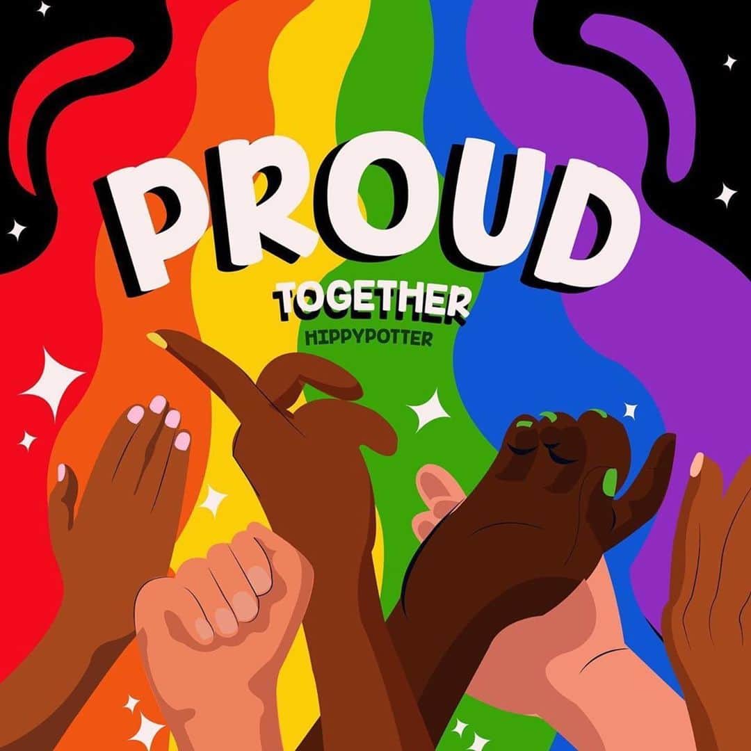 エリザベス・ヘンストリッジさんのインスタグラム写真 - (エリザベス・ヘンストリッジInstagram)「HAPPY PRIDE 🥳 ‘US Supreme Court backs protection for LGBTQ+ workers’ link in bio. Also, check out @hippypotter ‘s art 🤩  Repost @hippypotter ・・・ celebrating all of our differences cause that’s what makes us beautiful. We are #ProudTogether — #HappyPride  also this year I got to team up with @fluidebeauty to design some amazing Pride Merch, 10% of the proceeds will go to @mpjinstitute! so check it out! Stay Safe and #HippyPride ;) ❤️🧡💛💚💙💜🤎 #Pride2020」6月16日 3時11分 - lil_henstridge