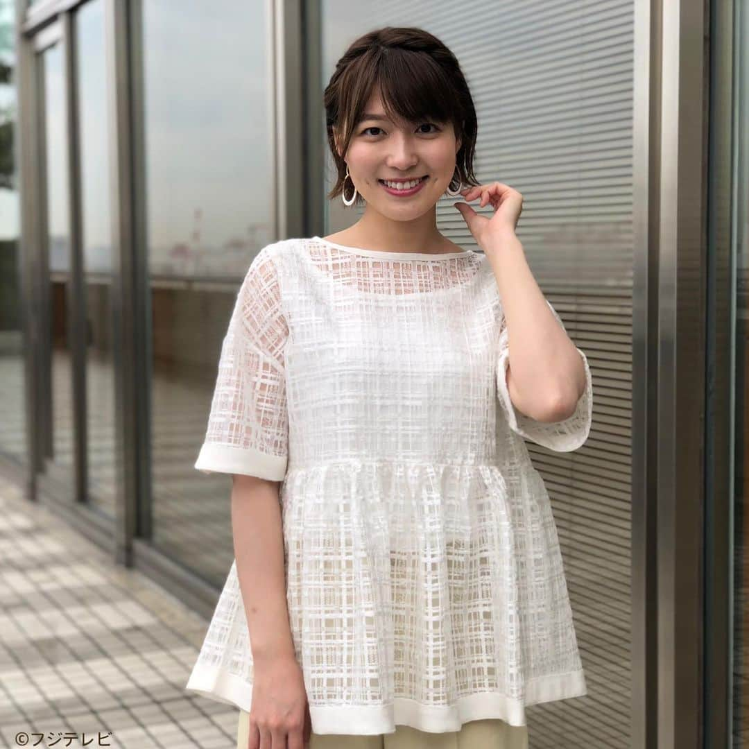 フジテレビ「めざましテレビ」さんのインスタグラム写真 - (フジテレビ「めざましテレビ」Instagram)「6月15日（月） ・ ファッション雑誌CanCamとコラボした お天気コーナー「きょう何着て行く？」 阿部華也子ちゃんの毎日のコーデを紹介♪ ・ 【きょうのコーデ】 ブラウス→#MARILYNMOON 2万3000円 パンツ→#MACKINTOSHPHILOSOPHY 1万5000円 靴→#ダイアナ 1万3500円 ピアス→#アネモネ 2200円 ・ 【コーデのポイント】 チェック柄とチュールの技ありブラウスは胸下切り替えのふんわりシルエットが 体型カバーも華やか見せも叶えてくれるアイテム👗 イエローのワイドパンツを合わせて初夏っぽさもチャージしていきましょう🏖 ・ #めざましテレビ #きょう何着て行く？ #阿部華也子 #今日のコーデ#コーデ #CanCam #今日のファッション#ootd #きょう何着て行く？は月〜金朝6時22分ごろ放送！」6月16日 14時02分 - mezamashi.tv