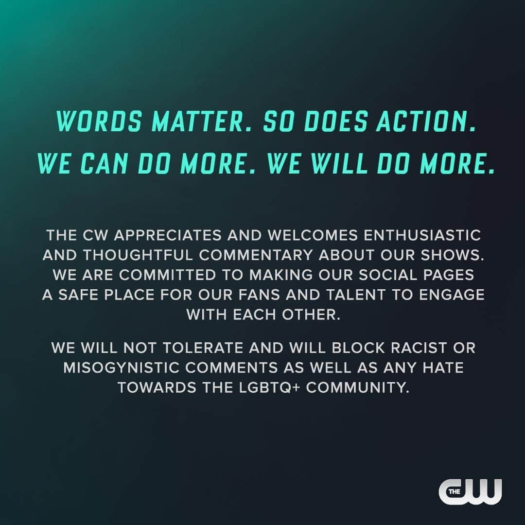 The Flashさんのインスタグラム写真 - (The FlashInstagram)「Words matter. The CW is committed to making our social pages a safe place for our fans and talent. We will not tolerate and will block racist or misogynistic comments as well as any hate towards the LGBTQ+ community.」6月16日 8時30分 - cwtheflash
