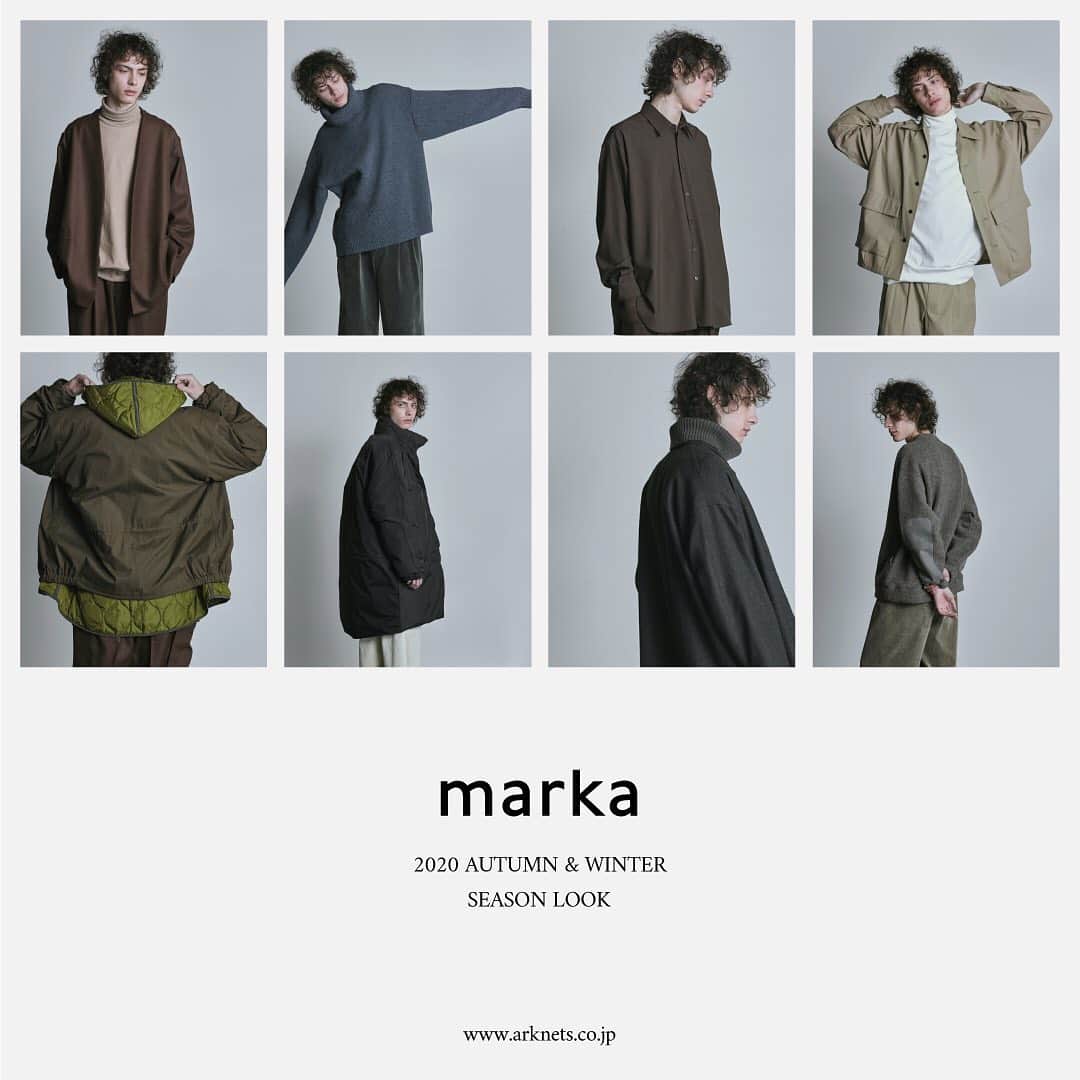 ARKnetsさんのインスタグラム写真 - (ARKnetsInstagram)「《 marka 》 ﻿ ﻿ 2020 AUTUMN & WINTER COLLECTION ﻿ ﻿ 素材選びから、縫製、加工に至るまで、洋服作りにおけるすべてのアプローチを日本国内で行い、古き良き時代から培われてきた職人的ディテールワークに、独自のモダニズムとウィットを盛り込んだメンズウェアを展開する《 marka 》。﻿ 2020 AUTUMN & WINTERのSEASON LOOKを公開！﻿ ご予約の受付も開始しております！﻿ ﻿ 【 特集ページはこちら 】﻿ ■https://bit.ly/30XtINt﻿ ﻿ トップページ記載のオフィシャルサイトからもご覧になれます。﻿ ﻿ ﻿ 【 取り扱い店舗 】﻿ @cornersark﻿ @wiseark﻿ @pierlounge.by.ark.bellmall﻿ @pierlounge.by.ark.laketown﻿ @pierloungebyark_opa﻿ ﻿ ﻿ ﻿ ■商品や通信販売に関しまして、ご不明な点がございましたらお気軽にお問い合わせください。﻿ -----------------------------------﻿ 【お問い合わせ】﻿ ARKnetsコールセンター﻿ TEL：028-634-1212 ( 営業時間 12:00～19:00 )﻿ ※店舗へ繋がりにくい場合には、こちらまでお問合せ下さい。﻿ -------------------------------------﻿ #arknets #marka #マーカ #marka20aw  #cornersark #wiseark #栃木 #宇都宮 #群馬 #高崎 #styling #スタイリング #スタイル #fashion #ファッション #メンズファッション #20aw #2020aw #coodinate」6月16日 12時03分 - arknets_official