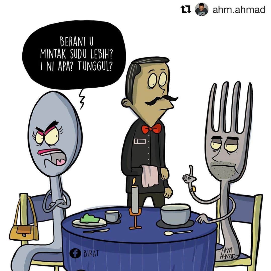 Koleksi Komik Malaysiaさんのインスタグラム写真 - (Koleksi Komik MalaysiaInstagram)「#Repost @ahm.ahmad with @get_repost ・・・ Birat!  #birat #kartun #kartunmalaysia #komik #komikmalaysia #gengkomik #sarcasm」6月16日 20時49分 - tokkmungg_exclusive