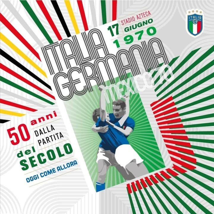 サッカーイタリア代表さんのインスタグラム写真 - (サッカーイタリア代表Instagram)「🇮🇹Italia-Germania🇩🇪 compie 5⃣0⃣ anni, la FIGC celebra #LaPartitaDelSecolo . ➡️ L'articolo su Figc.it . . #VivoAzzurro #Nazionale #Messico70」6月16日 21時09分 - azzurri