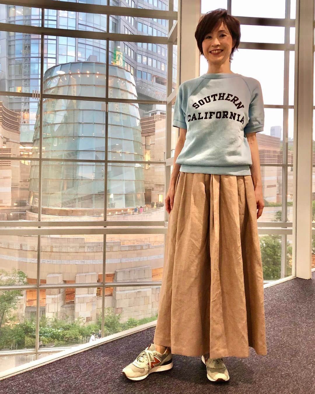 今村涼子さんのインスタグラム写真 - (今村涼子Instagram)「#私服#古着スウェット#半袖スウェット #半スエ#vintagesweat #championrunningman#ランタグ #チャンピオンスウェット  #newbalance1400 #大人古着#古着大人女子」6月16日 21時16分 - ryoko.imamu