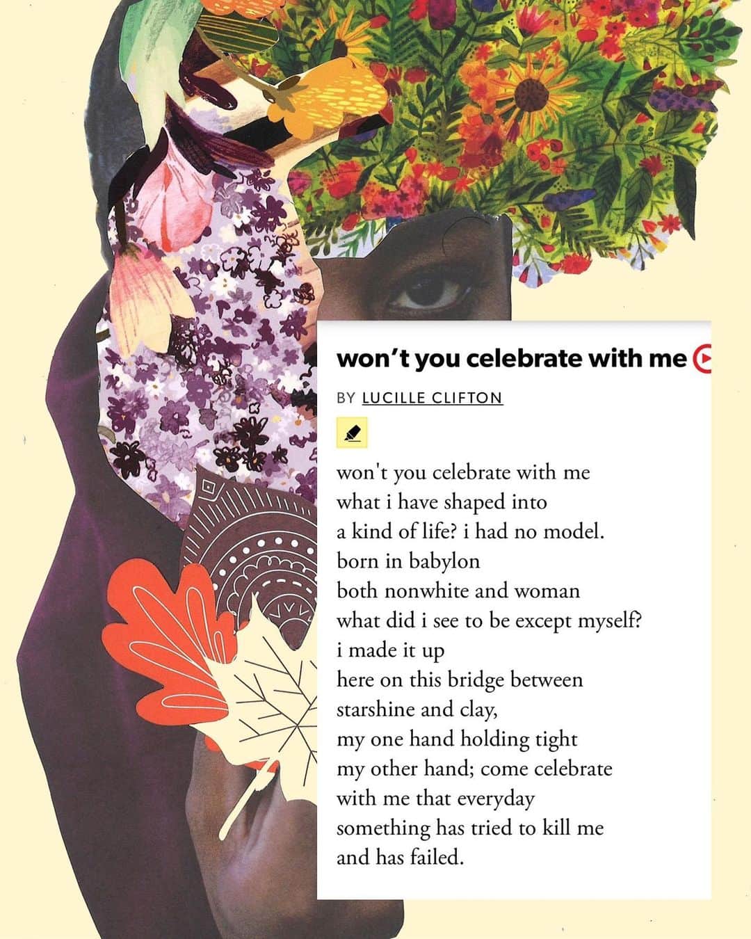 アンバー・タンブリンさんのインスタグラム写真 - (アンバー・タンブリンInstagram)「Collage by: Katelyn Durst  Poem by: Lucille Clifton」6月17日 7時51分 - amberrosetamblyn