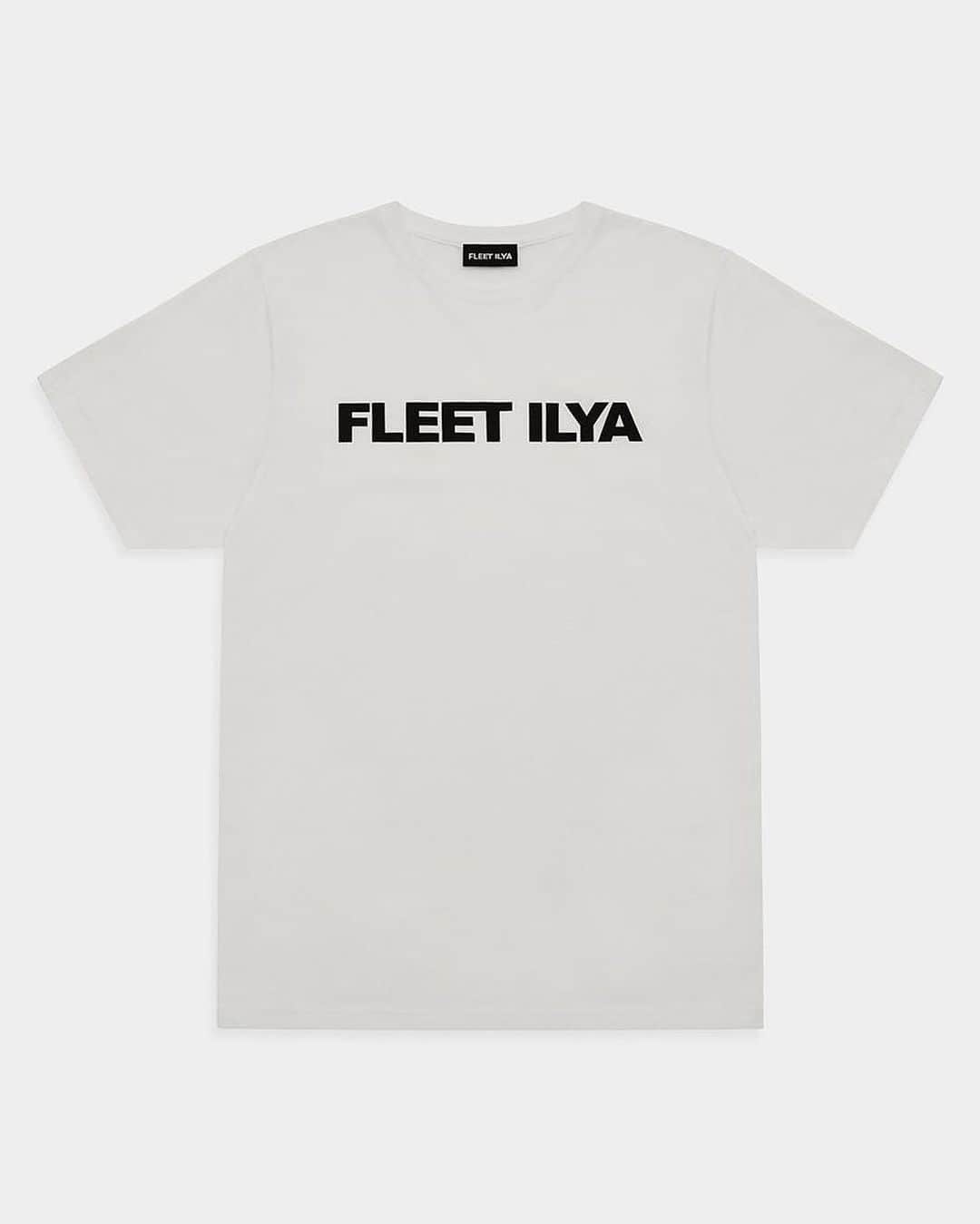 のインスタグラム：「First Edition Fleet Ilya logo T-Shirt now online. Available in White and Black cotton jersey. #fleetilya」