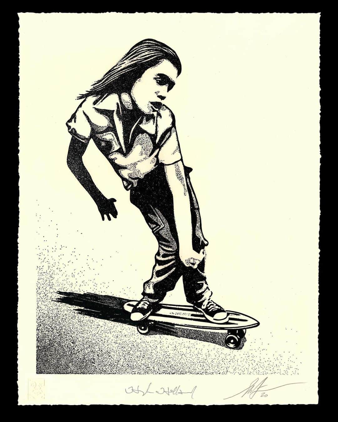Shepard Faireyのインスタグラム：「STYLES CHANGE-STYLE ENDURES AVAILABLE THURSDAY, 6/18!  Skateboarding saved my life! As both an activity and culture, skateboarding blew the doors open for me to see how creativity, fearlessness, independence, and style could let me paint my own story. To paraphrase Charles Bukowski, everything, worth saying or doing, dull or dangerous, is better with style. I learned the importance of style from skateboarding but I apply style to my art and pretty much anything else I can. My friend Blaize Blouin, the only pro skater from Charleston, S.C., where I grew up, used to say "trendy tricks come and go, but the need for style is constant”. When I picked up Hugh Holland’s Silver Skate 70’s book I was enthralled by all of the photos, but especially gripped by the shot of an unknown kid doing a stylish backside carve at the Kenter Canyon School banks in 1976. That backside carve photo viscerally reminded me what the essence of style in skateboarding looks like (and feels like). That kid could be doing a backside Smith grind on a half-pipe in the 80’s or a backside Smith on a railing last week. My point is that style in skateboarding is timeless, and once you’ve learned it, or at least witnessed it, you always pay your proper respects. This letterpress print collaboration with Hugh Holland, called “Styles Change-Style Endures," uses CMYK (Cyan, Magenta, Yellow, and Black) to represent the full spectrum and diversity of styles and flavors in the skaters palette that also opens minds for the possibilities in life. “Styles Change-Style Endures” is not just my way of paying my proper respects to style in skateboarding, but also paying my respects to authentic voices in skateboard culture who chronicle the past and the future. @juicemagazine has been a voice for core skateboarding, music, and art for 25 years. Running a print mag is always a tough business, for love not money, but is especially challenging during a pandemic. Juice is in financial distress and I want to help. Proceeds from these prints will help Juice stay in biz, but they also have a GoFundMe you can support to keep them in print. Full print details and more info can be found through the link in bio. -S」