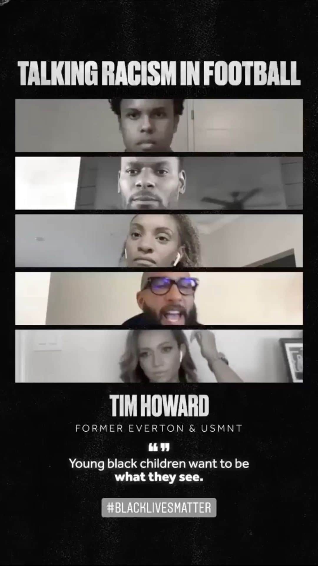 ティム・ハワードのインスタグラム：「It’s time to listen and it’s time for change. Thank you to @kateabdo, @west.mckennie, @cdunn19, @mauriceedu and @brfootball. It is important we share our experiences and inspire the change that must happen on and off the pitch.」