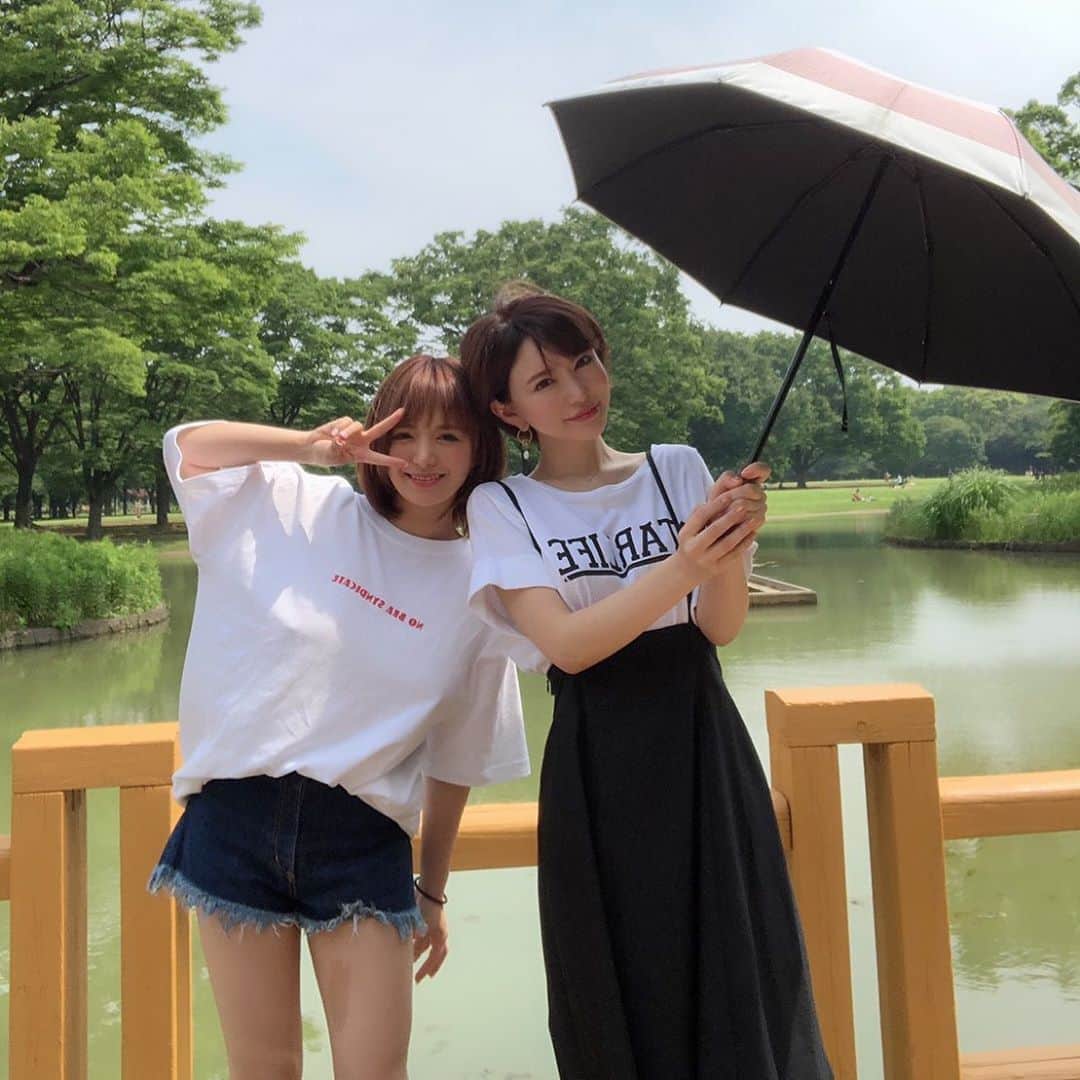 里美ゆりあのインスタグラム：「おはよぉ(*Ü*)ﾉ"☀ @hoshimi1990 早くまた会いたい❤  #YouTube #代々木公園」
