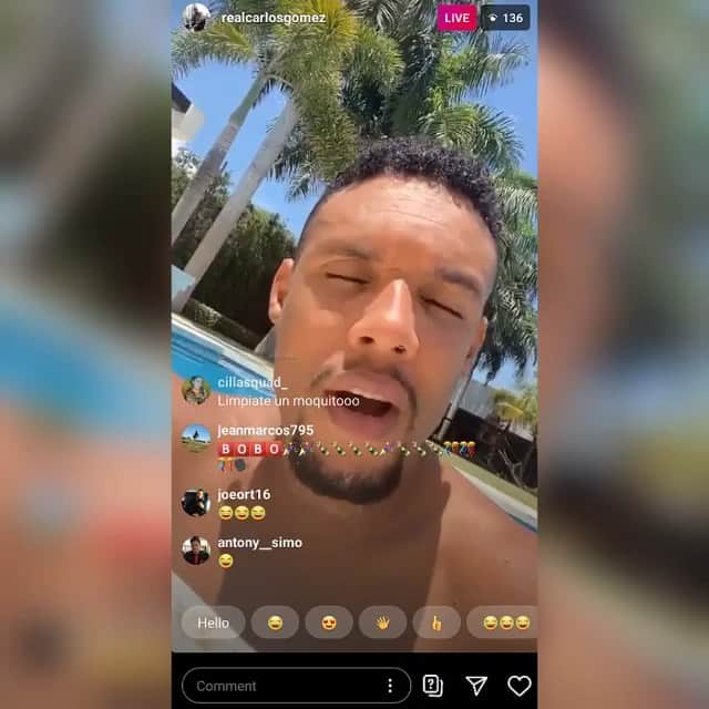 ホセ・レイエスのインスタグラム：「Y como estaba respirando con ese felino🤢🤢🤢🤢 ese moco hasta hijo tiene🤣 @realcarlosgomez」
