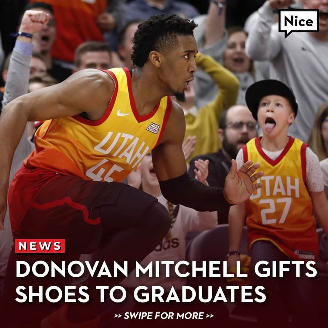 Nice Kicksさんのインスタグラム写真 - (Nice KicksInstagram)「Donovan Mitchell gifted two pairs of his signature adidas D.O.N Issue 1 to the graduating seniors of this Connecticut high school. 🙏🕷」6月18日 2時57分 - nicekicks