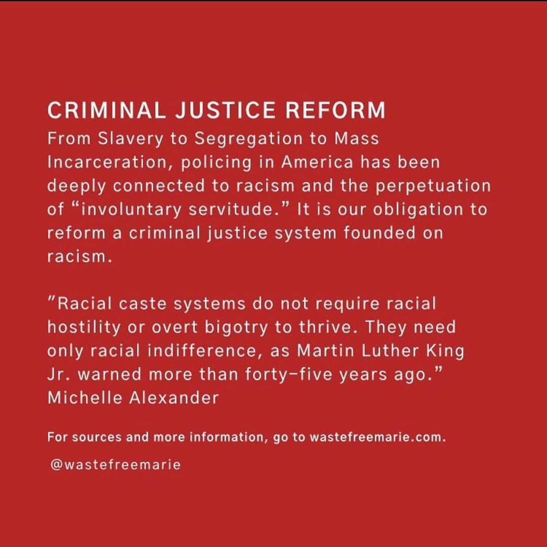 トームさんのインスタグラム写真 - (トームInstagram)「#repost @wastefreemarie “We need to seek criminal justice reform for a system built on racism.” #activism #madebywomen #criminaljusticereform」6月18日 3時20分 - tomenyc