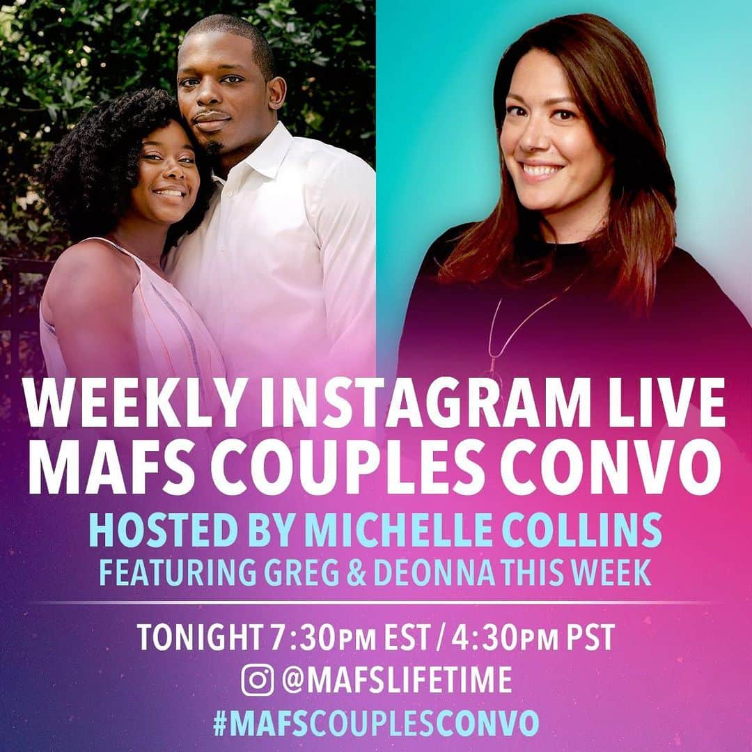 ミッチェル・コリンズさんのインスタグラム写真 - (ミッチェル・コリンズInstagram)「Tonight!! I’m back on @MAFSlifetime with an all new #MAFSCouplesConvo, interviewing two of the stars from #CouplesCam, @deonna.mcneill & @gregokotie, one of my favorite couples on the show. Will be happening live right here on Instagram at 7:30PM before a brand new episode of MARRIED AT FIRST SIGHT COUPLES CAM on @lifetime at 8 followed by #MAFSAustralia at 9. Follow @mafslifetime so you don’t missed our all new chat tonight LIVE at 7:30 ✨💍」6月18日 3時22分 - michcoll