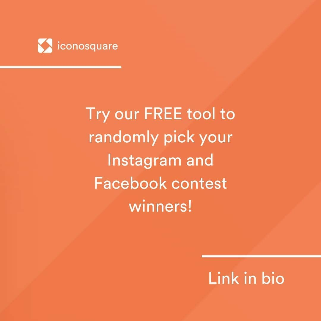 Iconosquareさんのインスタグラム写真 - (IconosquareInstagram)「Looking for a tool to easily pick a winner for your social media contests? 🏆 .  Use our FREE tool to randomly pick your Instagram and Facebook contest winners. ⭐ .  Check our Omnilink in our bio!」6月17日 19時08分 - iconosquare