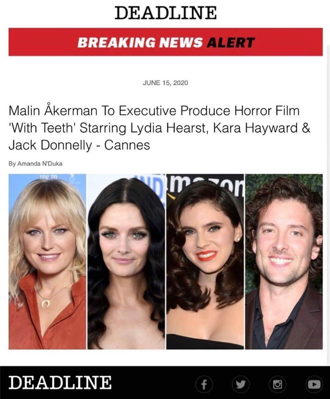 マリン・アッカーマンさんのインスタグラム写真 - (マリン・アッカーマンInstagram)「Wanted to share this exciting news! It’s official...I’m happy to be executive producing this killer film written by my talented  friend @asherlevin It’s gonna be a good one people...putting together and amazing cast and getting ready to bring this to life 🧛🏻‍♀️ @lydiahearst @thekarahayward #jackdonnelly #vampire Link in bio for full article」6月17日 19時44分 - malinakerman