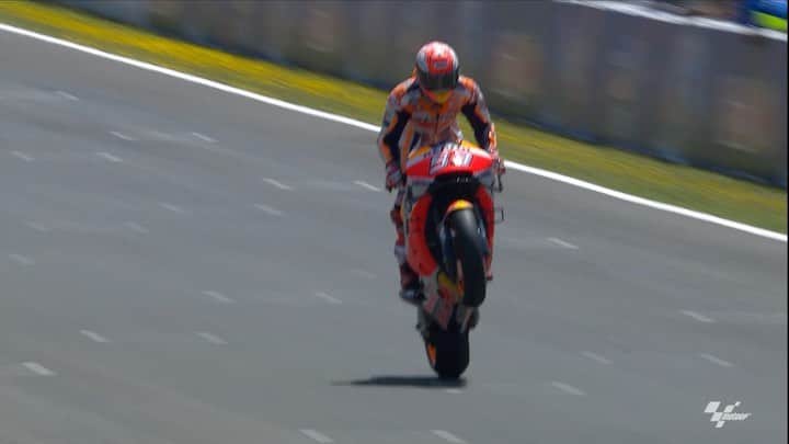 レプソル・ホンダのインスタグラム：「Today’s #WheelieWednesday has us very excited for the return of the #SpanishGP」