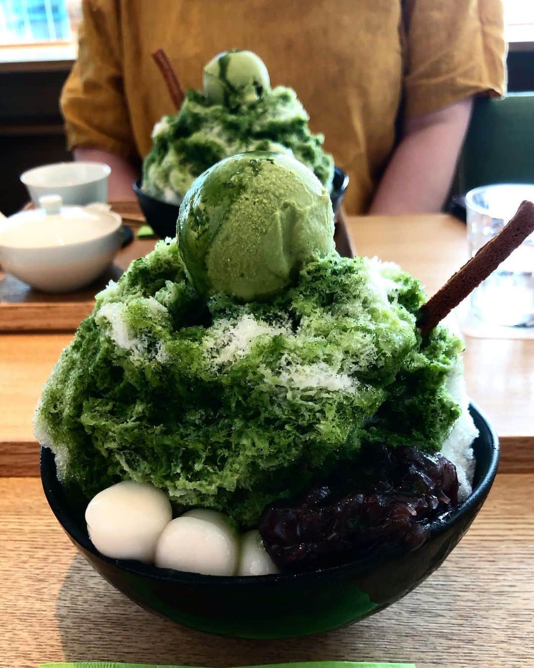 のインスタグラム：「初氷🍧 美味しゅうございました😋 #宇治金時かき氷」