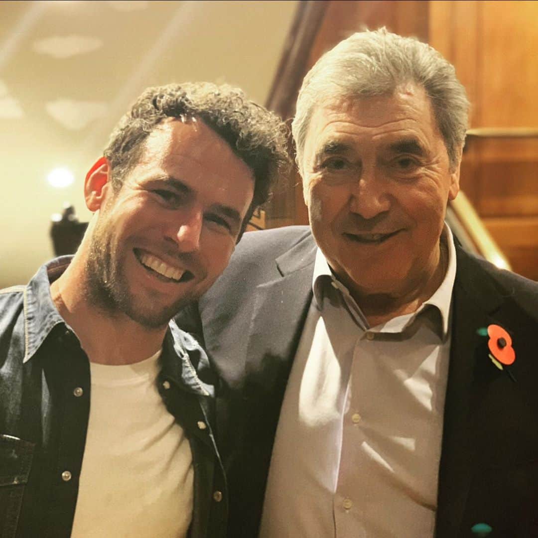 マーク・カヴェンディッシュのインスタグラム：「Happy 75th Birthday Mr. Eddy Merckx!! Forever the GOAT. Forever a friend.」