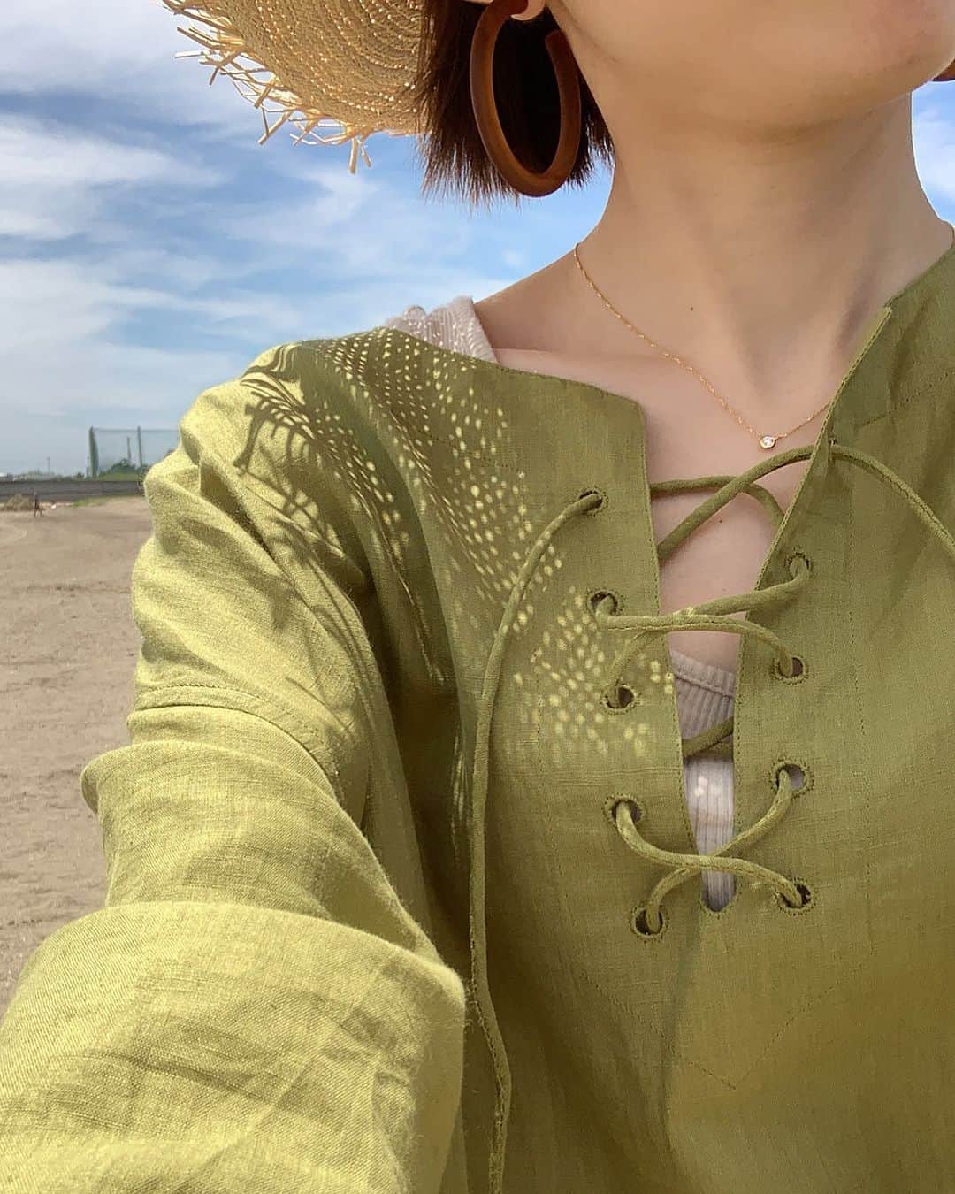 ukapiのインスタグラム：「⠀ ⠀ 💚 ⠀ ⠀ #お気に入りだから載せておく #pondichery  #いい天気#ワンピース #slobeiena #スローブイエナ」