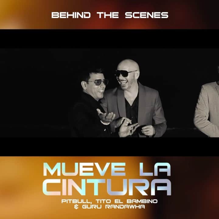 ピットブルのインスタグラム：「The official behind the scenes for the “Mueve La Cintura” video with @titobambinoelpatron & @gururandhawa is out now on @youtube Dale! #muevelacintura」