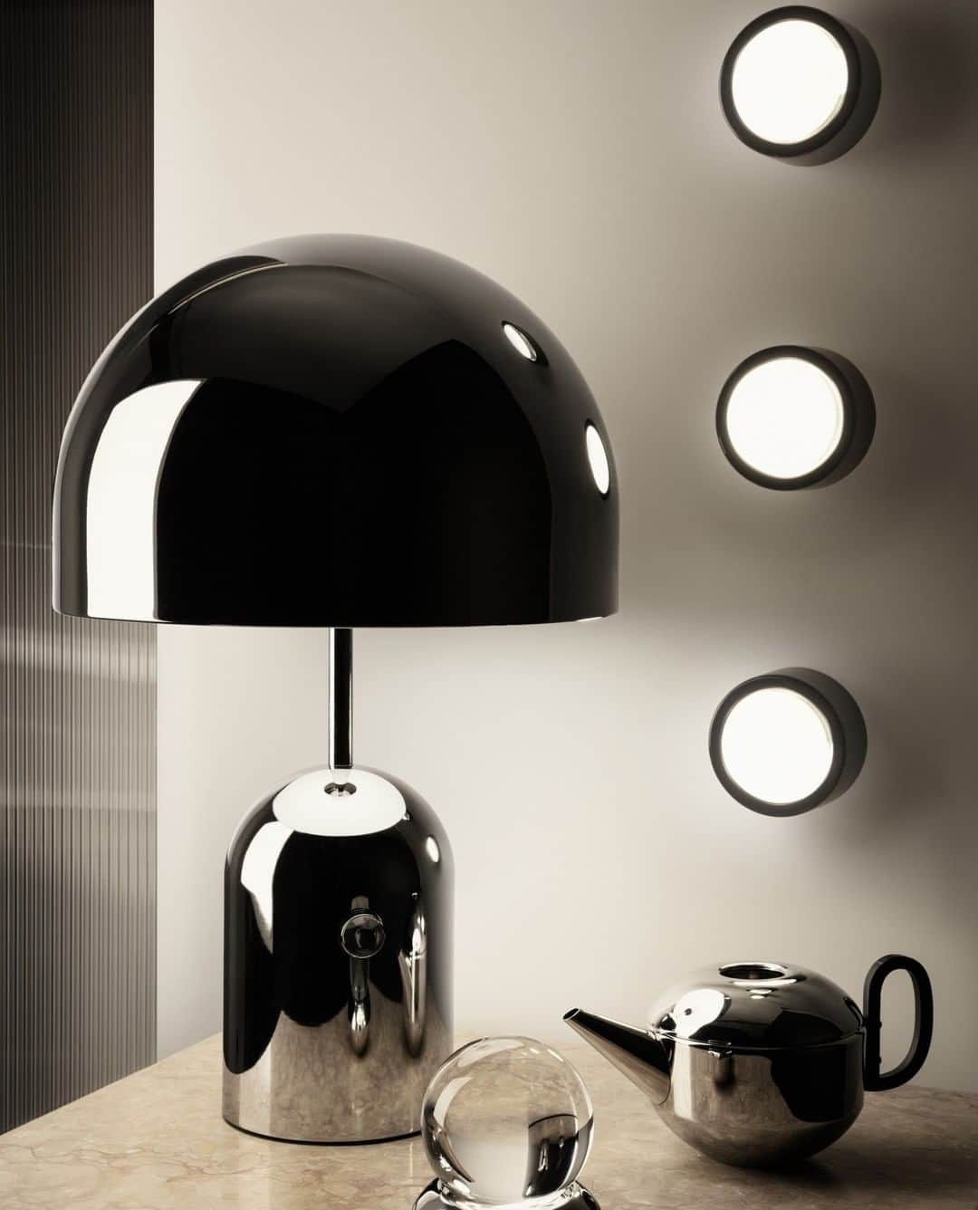 のインスタグラム：「SPOT wall lights, highly functional and unexpectedly decorative, with our BELL table light, an exercise in reductionism. ⁠ ⁠ Both are included in our selection of Extraordinary Gifts for Extraordinary People. ⁠ ⁠ Head to our link in bio to view the full selection. ⁠ ⁠ ⁠ ⁠ #tomdixon #tomdixonSPOT #tomdixonBELL #interiordesign #gifting #interior #design #lighting #homedecor #inspiration」