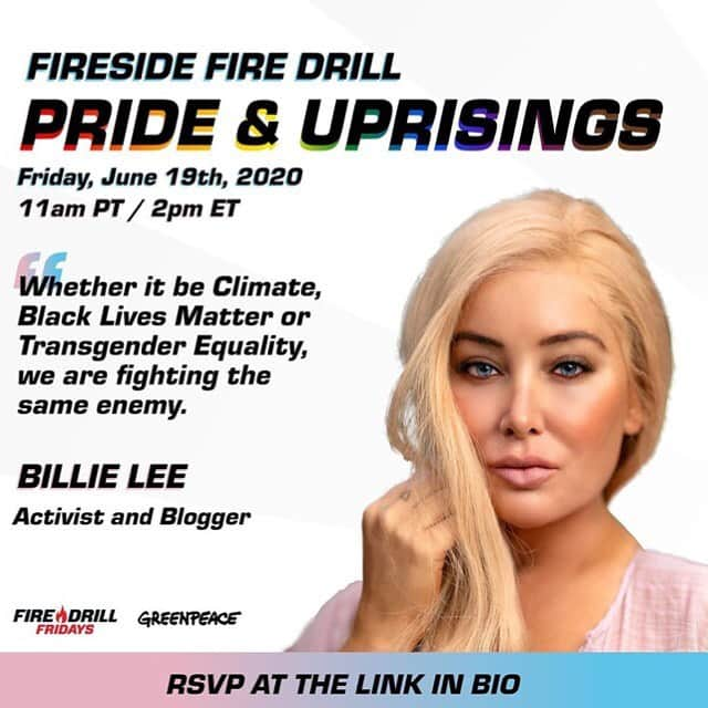 ジェーン・フォンダさんのインスタグラム写真 - (ジェーン・フォンダInstagram)「Repost from @firedrillfriday • Join us Friday at 11am PT for a special Pride and Uprisings edition of a Fireside Fire Drill with @JaneFonda, @IndyaMoore, and @ItsMeBillieLee. In this moment of revolution, we honor Juneteenth and act in solidarity with the Movement for Black Lives, which is a fight for justice for all oppressed people, and for our very humanity. Join our guests for a deep discussion on the intersectionality of social justice movements, the roots of Pride, police brutality, and how our collective fights for justice can and must strengthen one another — and what action can be taken to support and uplift these communities. As the protests against police violence continue through Pride month, Fire Drill Fridays honors the courage, the struggle, and the triumph of justice over oppression. Link in bio. #FireDrillFriday @greenpeaceusa」6月18日 4時06分 - janefonda