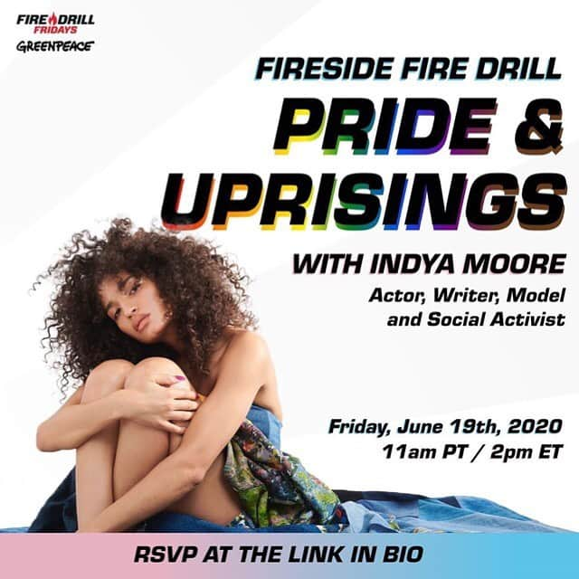 ジェーン・フォンダさんのインスタグラム写真 - (ジェーン・フォンダInstagram)「Repost from @firedrillfriday • Join us Friday at 11am PT for a special Pride and Uprisings edition of a Fireside Fire Drill with @JaneFonda, @IndyaMoore, and @ItsMeBillieLee. In this moment of revolution, we honor Juneteenth and act in solidarity with the Movement for Black Lives, which is a fight for justice for all oppressed people, and for our very humanity. Join our guests for a deep discussion on the intersectionality of social justice movements, the roots of Pride, police brutality, and how our collective fights for justice can and must strengthen one another — and what action can be taken to support and uplift these communities. As the protests against police violence continue through Pride month, Fire Drill Fridays honors the courage, the struggle, and the triumph of justice over oppression. Link in bio. #FireDrillFriday @greenpeaceusa」6月18日 4時05分 - janefonda