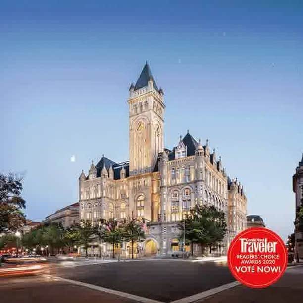 トランプ・ホテルのインスタグラム：「ALL eleven of Trump Hotels' iconic destinations have earned nominations in Condé Nast Traveler’s 2020 Readers' Choice Awards! Cast your vote now at cntraveler.com/rca/vote to share what you loved about your favorite Trump Hotels!」