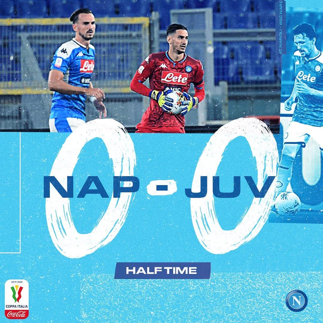 SSCナポリさんのインスタグラム写真 - (SSCナポリInstagram)「⏱ Half Time ⚽ #NapoliJuve 0-0 🏆 #CoppaItaliaCocaCola 💙 #ForzaNapoliSempre」6月18日 4時52分 - officialsscnapoli