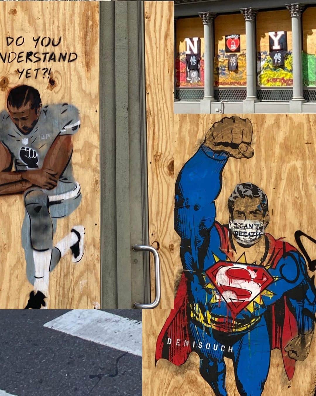 ヨハネス・ヒューブルさんのインスタグラム写真 - (ヨハネス・ヒューブルInstagram)「Swipe to see how New York City artists took to the streets and painted over the boarded up shop windows 🎨 #SohoNYC #NYLove」6月18日 5時38分 - johanneshuebl
