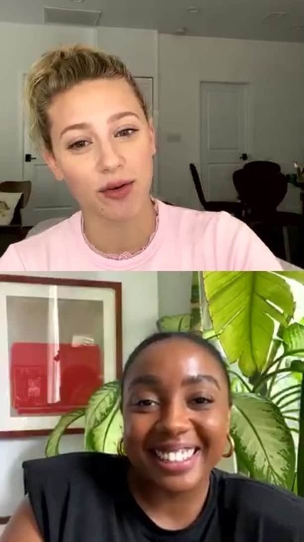 リリ・ラインハルトのインスタグラム：「Chatting with the badass editor in chief of @teenvogue, @lpeopleswagner ❤️」