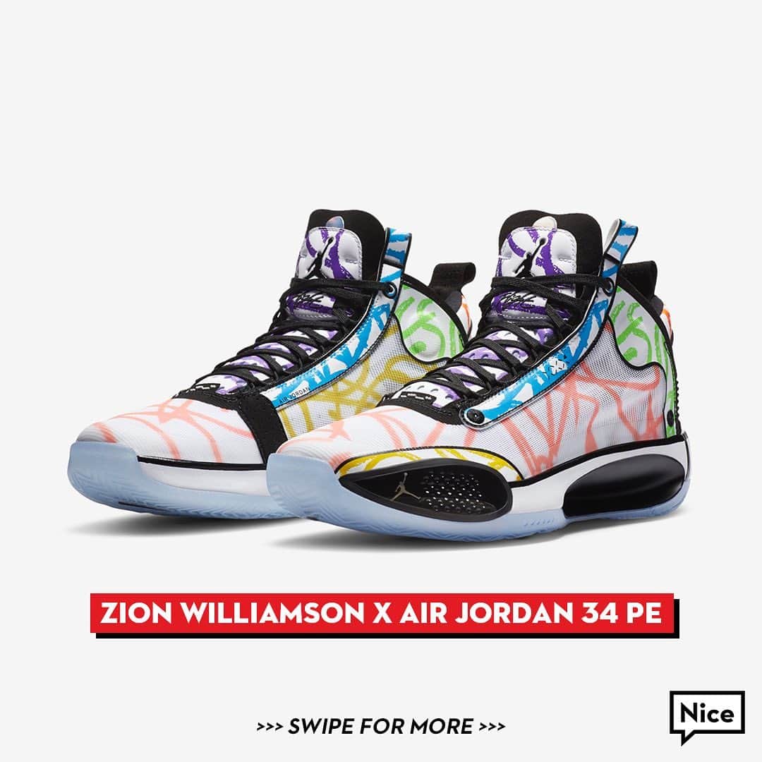 Nice Kicksさんのインスタグラム写真 - (Nice KicksInstagram)「Are you liking Zion’s second Air Jordan 34 PE? 🖍」6月18日 6時48分 - nicekicks