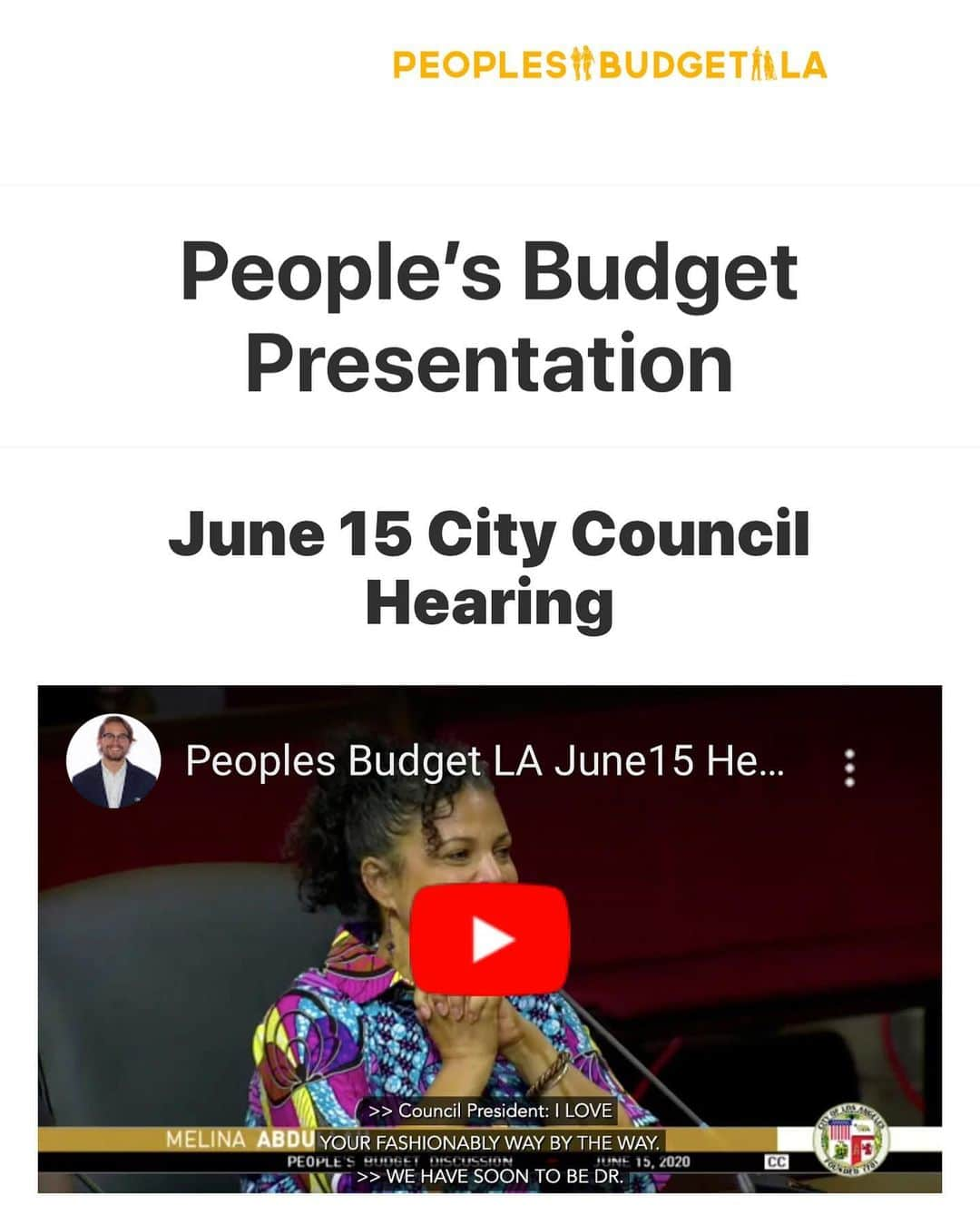 キャンディス・アッコラさんのインスタグラム写真 - (キャンディス・アッコラInstagram)「If you have not watched the People’s Budget presentation to the City Council... Watch it as soon as possible. I’ve included a swipe up link in my stories. It will give you an understanding as to what it means to defund the police and will encourage you to, as the representatives of the People’s Budget say, reimagine public safety. #peoplesbudgetla @blmlosangeles」6月18日 7時25分 - candiceking