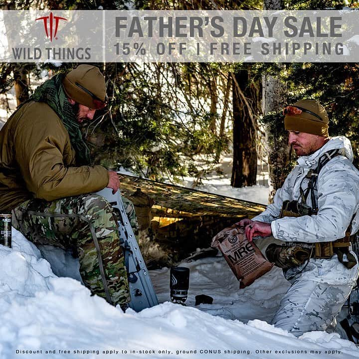 ワイルドシングスさんのインスタグラム写真 - (ワイルドシングスInstagram)「WILD THINGS FATHER’S DAY SALE ... 15% OFF IN-STOCK | FREE SHIPPING ... Shop in-stock items here: https://www.wildthingsgear.com/collections/in-stock ... Our way of saying thanks to all the Dad's out there: 15% off in-stock items and free CONUS ground shipping through 6/22/2020! Pickup some Wild Things Gear for Dad or for yourself! ... Discount applied in cart: no code needed. Restrictions may apply. ... Gear in Post: White Out Overwhites  High Loft Jacket High Loft Pants Power Stretch® 1/4-Zip Pullover Power Stretch® Watch Cap Andinista Pack ... Got questions? Hit us up on DM for intel. Stay safe out there. ... See the complete lineup: https://www.wildthingsgear.com ... #fearnoelement @revisionmilitary @multicampattern @danieldefense  @eotech @surefire_llc @magpul @climashieldusa @tweave_llc @polartecfabric @tacgas_fuelyourbrand @kit_badger @long_gunner @melissa.gilliland @neal ... #igmilitia #shotshow #socom #climbing #soldier #usarmy #coldweatherclothing #softshelljacket #operatorAF」6月18日 10時01分 - wildthingsgear