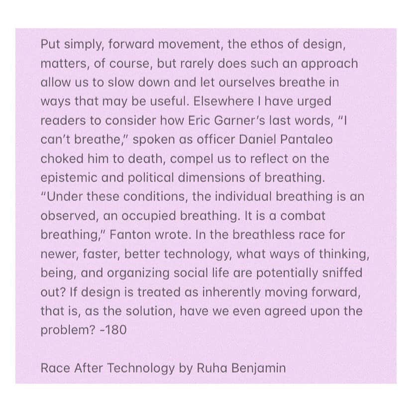 ブリジット・メンドラーのインスタグラム：「Reflecting on this. As someone who has been a musician, actress, and now is studying technology and design, I have been trying to be critical of the ways in which what I do can contribute to systemic oppression. When we design things and put them out into the world, it is important to take time and be careful that our work uplifts and brings justice and doesn’t constrain others. Great book by @ruha9」