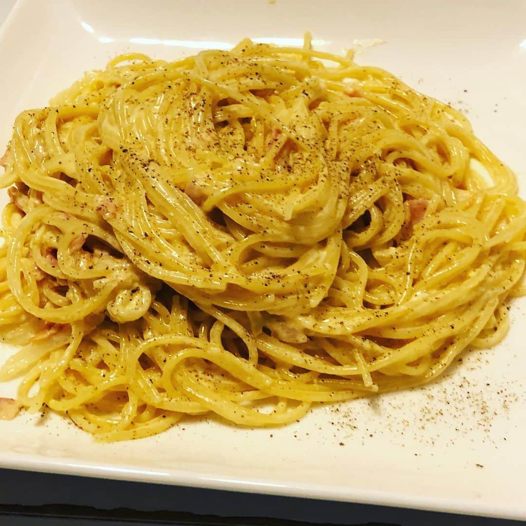 のインスタグラム：「#カルボナーラ  #自炊  #簡単レシピ」